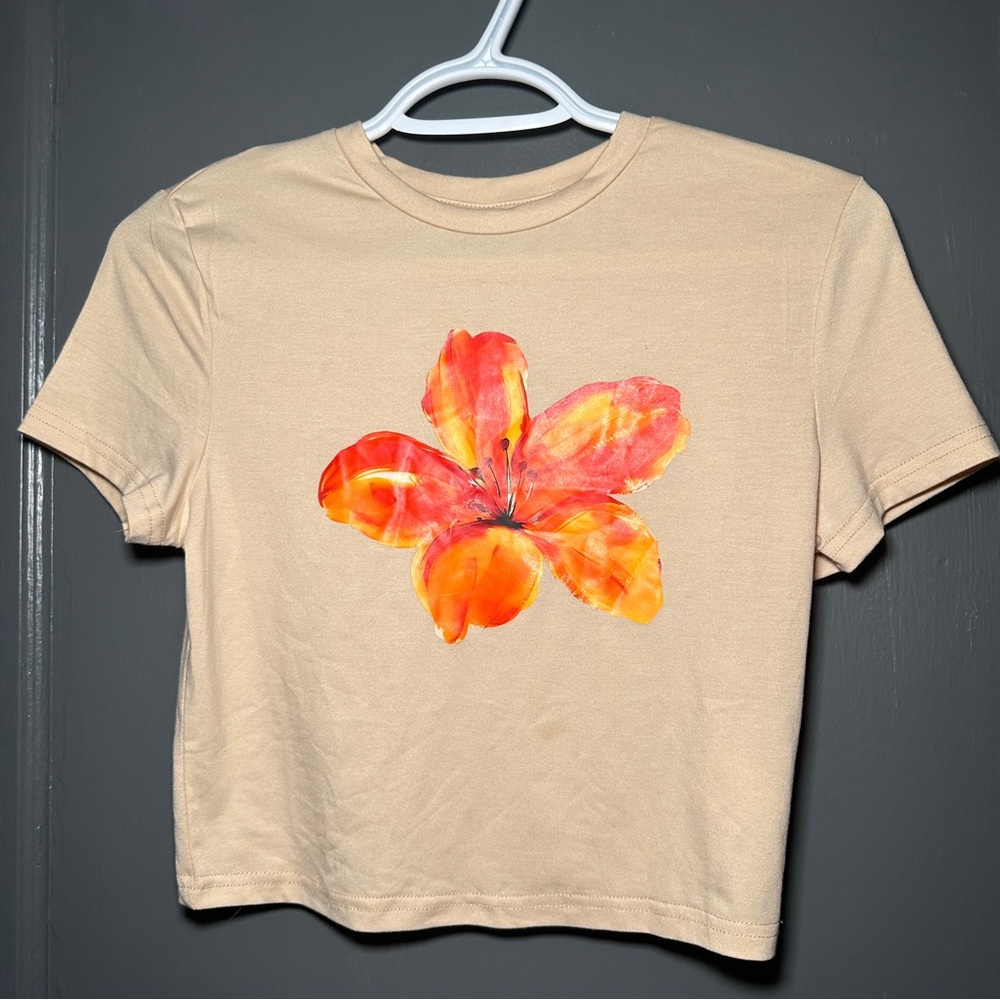 Zara Flower Cropped Tee
